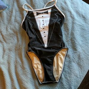 Tuxedo swim suit